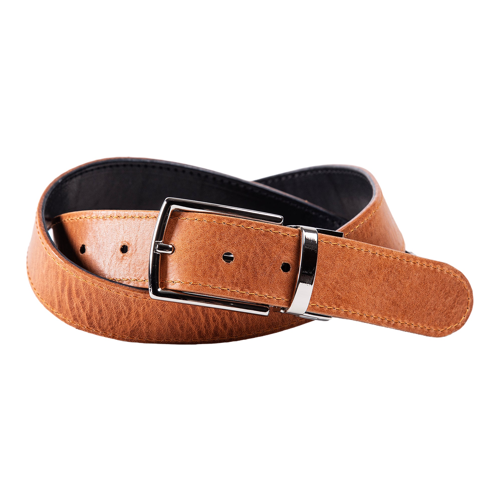 Stitched Edge Full Grain Italian Pull-up Leather Belt – Custom