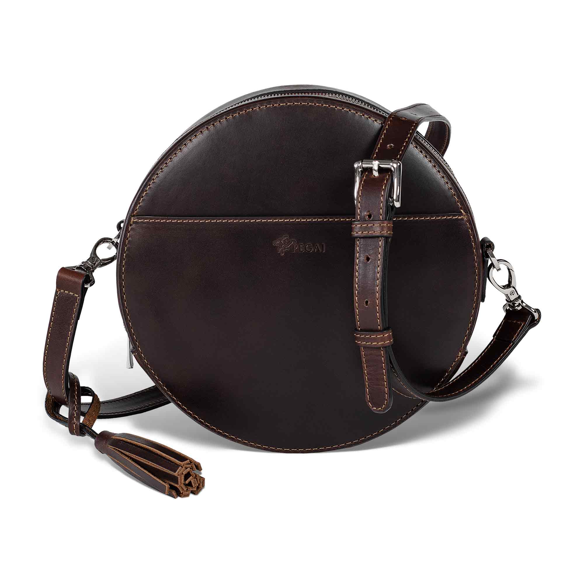 Brown Round Crossbody Bag X63100