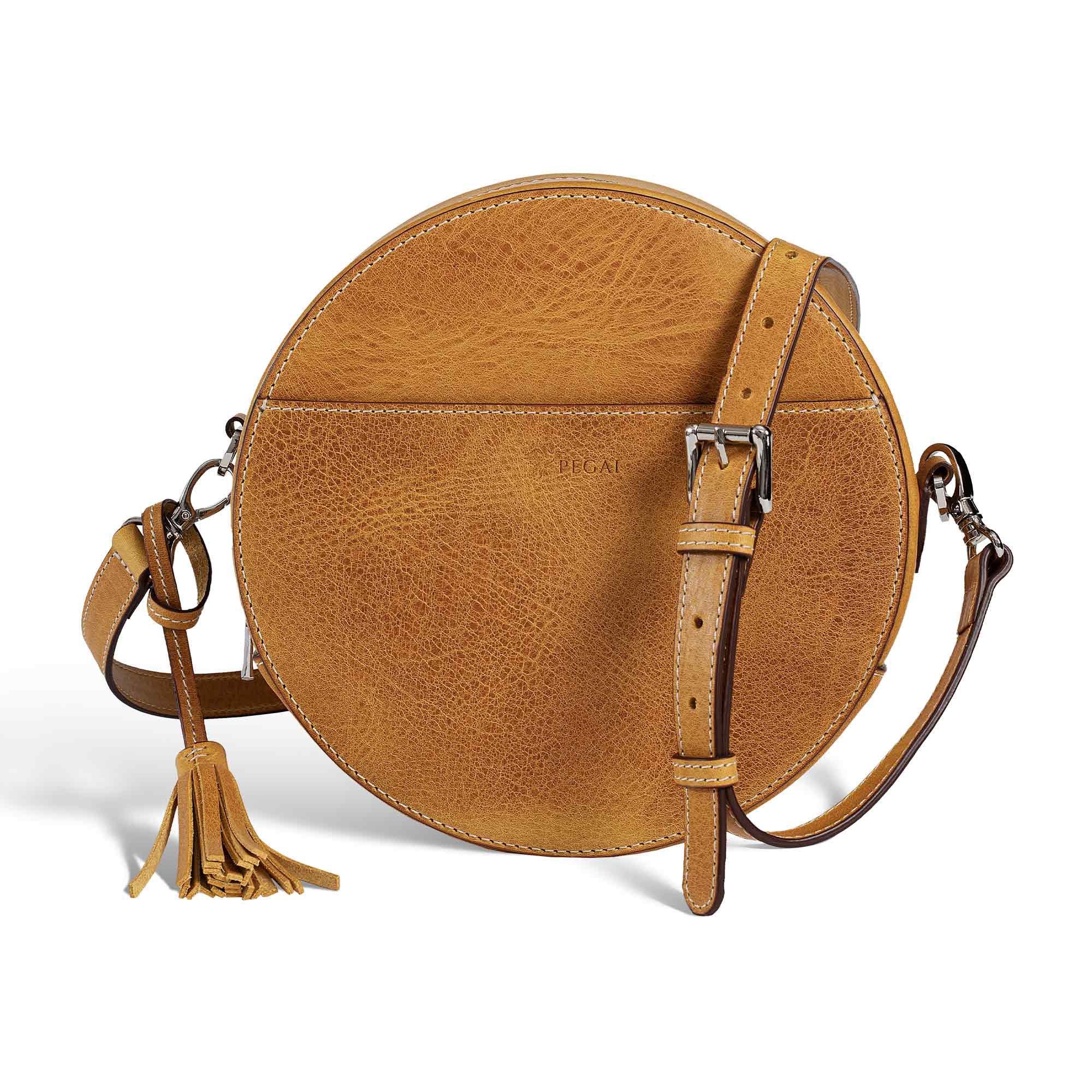 Circle | Crossbody Bag | Amber w/ Nickel Hardware