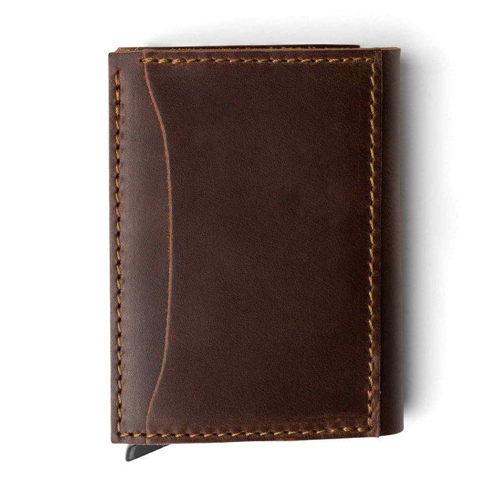 Leather Quick Card Access Trifold Wallet | Antique | Mack