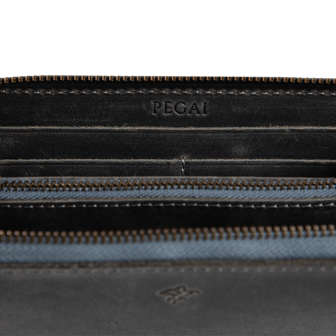 Leather Large Wallet | Grey | Karla