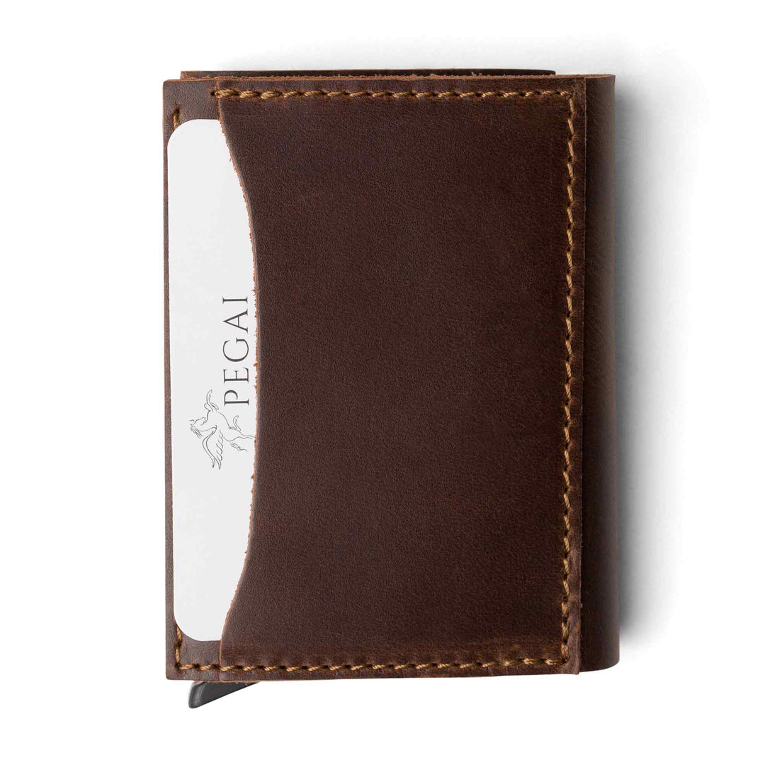 Leather Quick Card Access Trifold Wallet | Antique | Mack