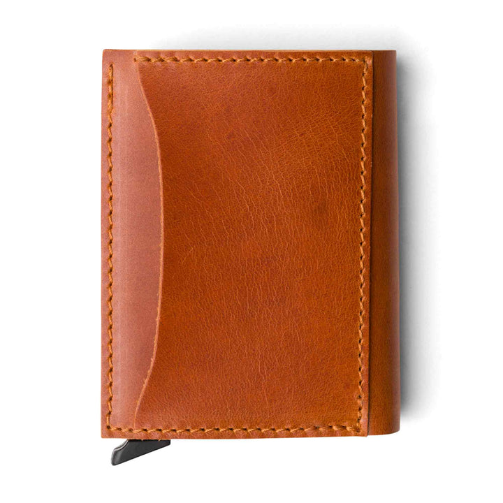 Leather Quick Card Access Trifold Wallet | Whiskey | Mack