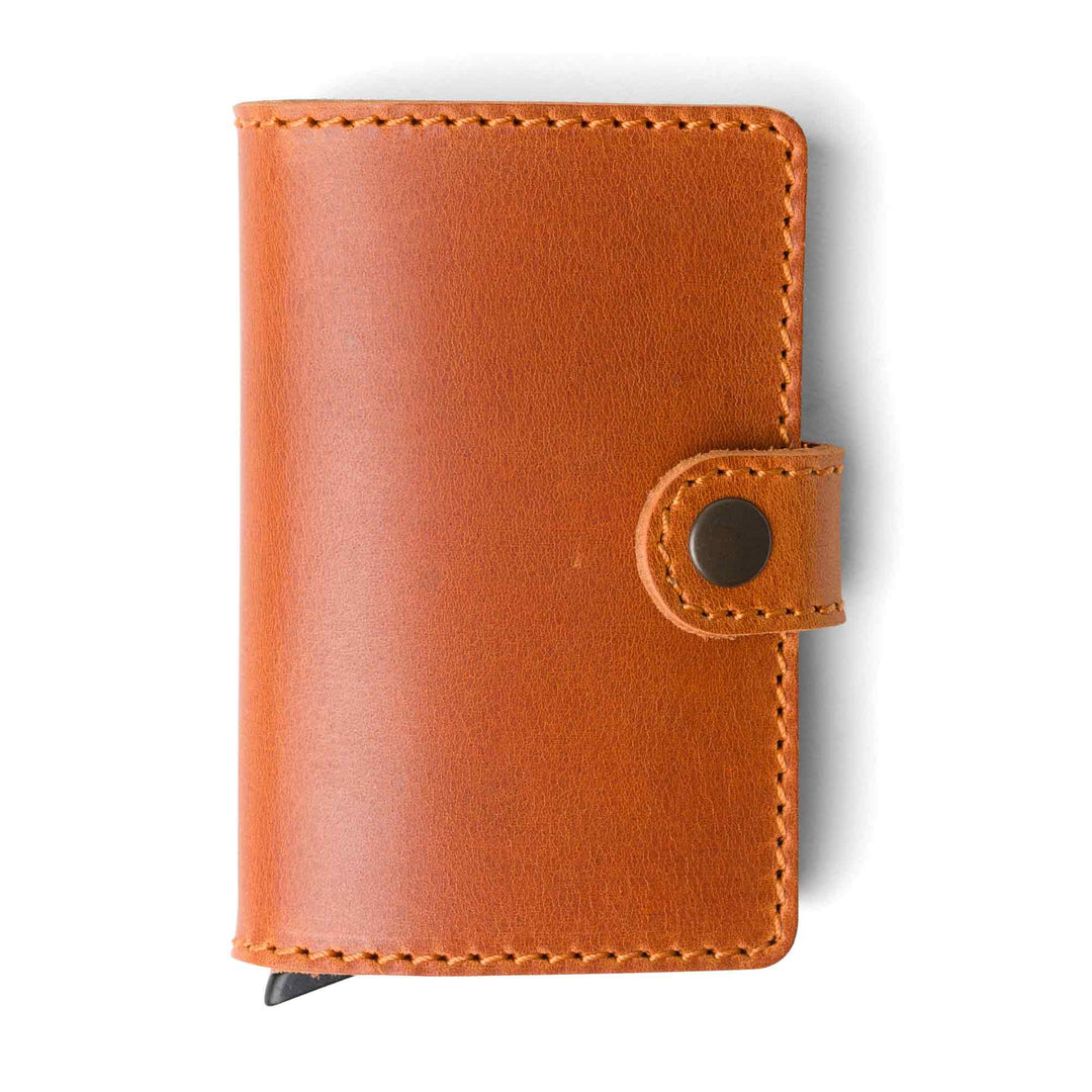 Leather Quick Card Access Wallet | Whiskey | Agustine