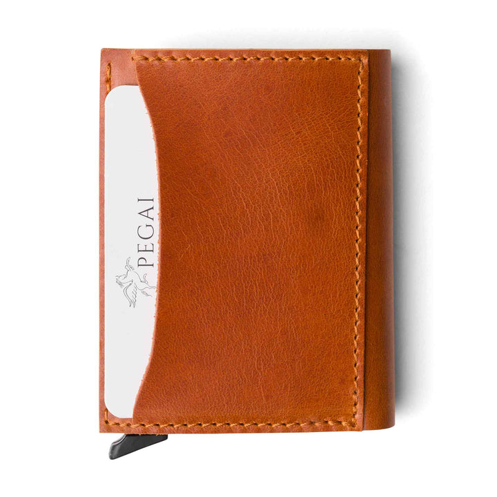 Leather Quick Card Access Trifold Wallet | Whiskey | Mack