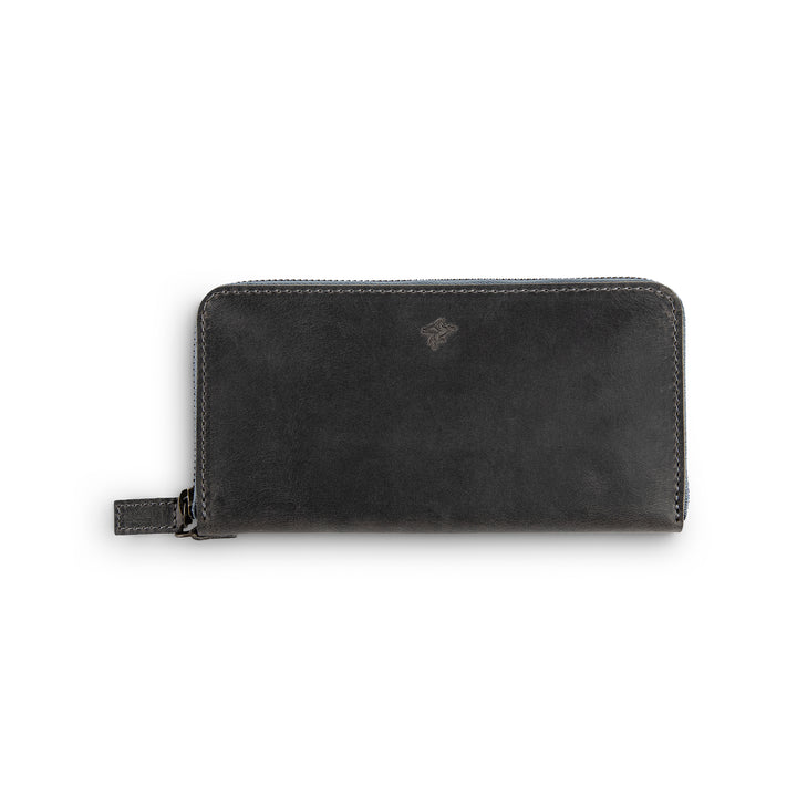 Leather Large Wallet | Grey | Karla