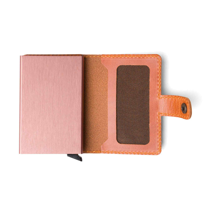 Leather Quick Card Access Wallet | Whiskey | Agustine