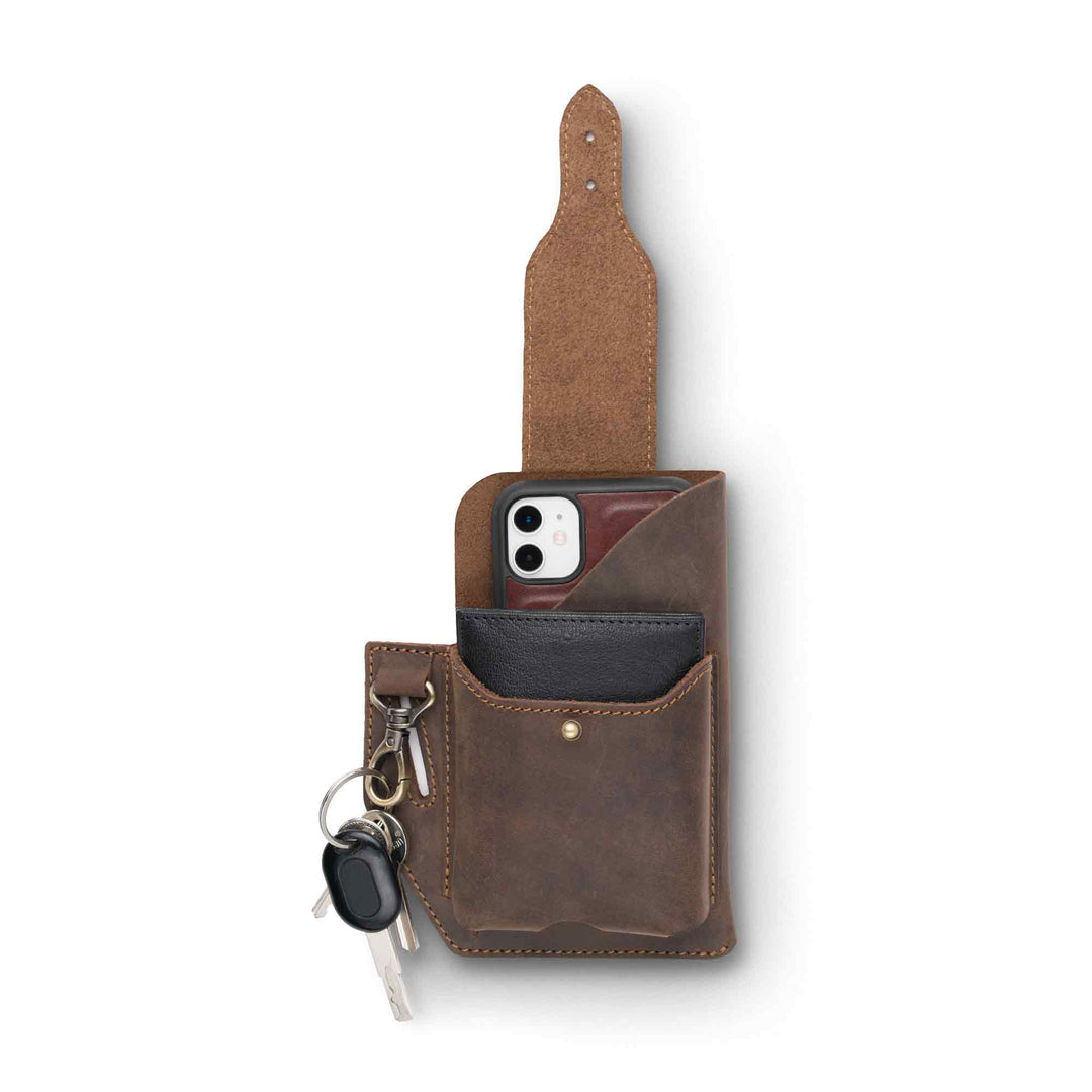 Leather Phone Holster | Chestnut Brown | Tech Cowboy