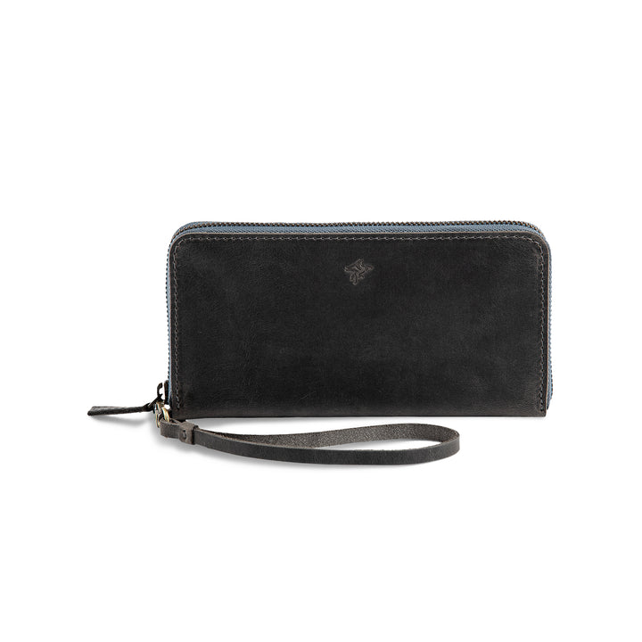 Leather Large Wallet | Grey | Karla