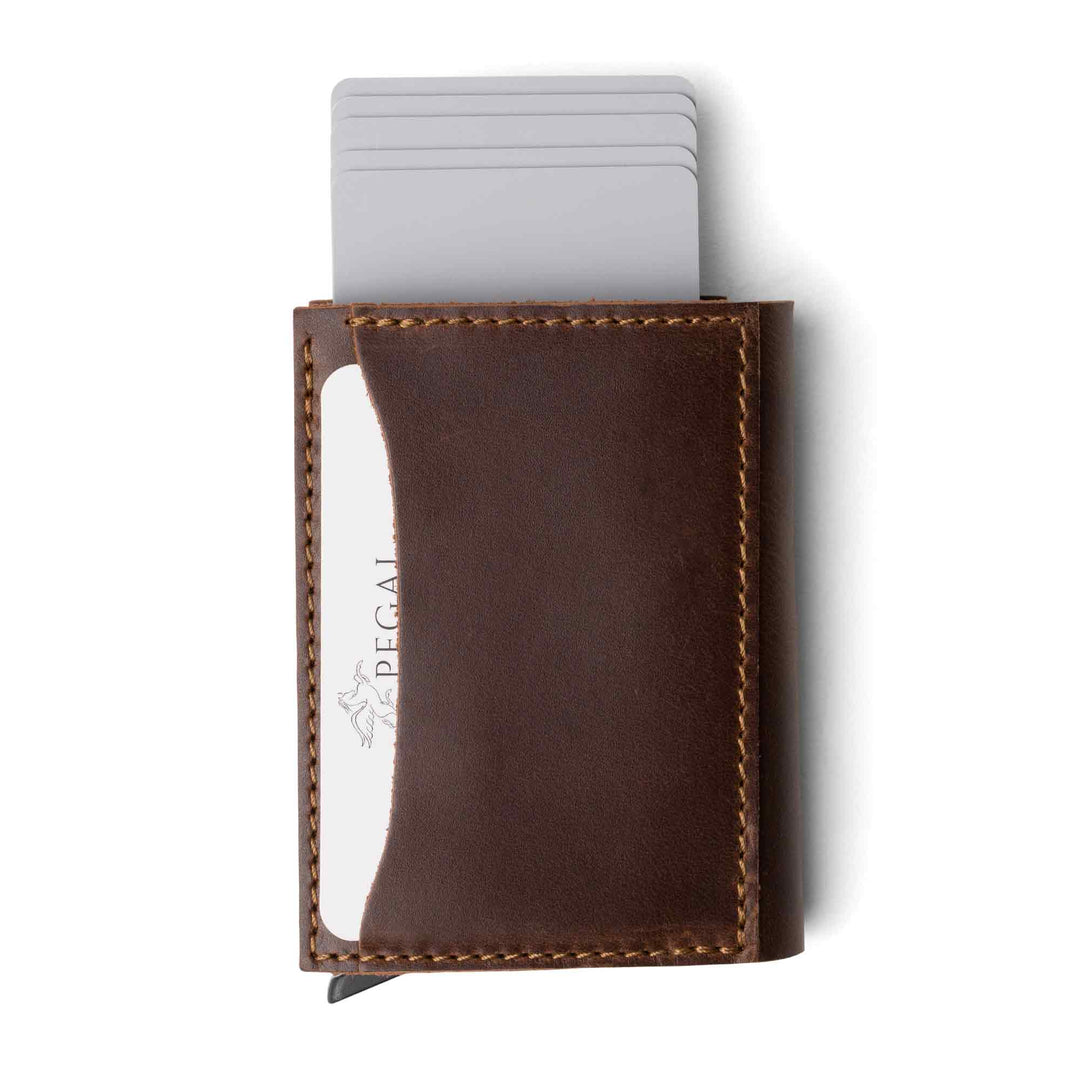 Leather Quick Card Access Trifold Wallet | Antique | Mack