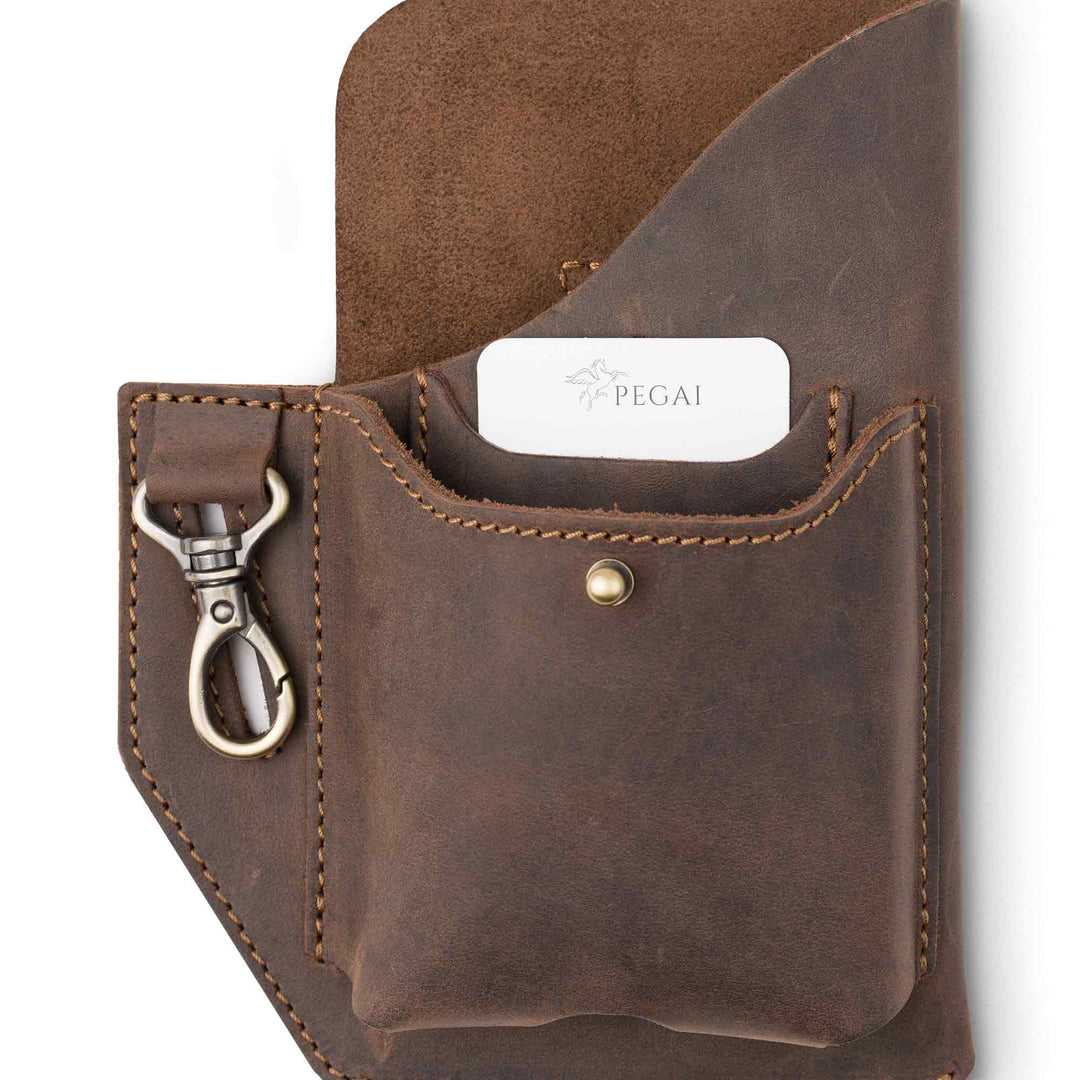 Leather Phone Holster | Chestnut Brown | Tech Cowboy