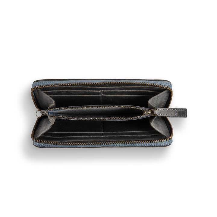 Leather Large Wallet | Grey | Karla