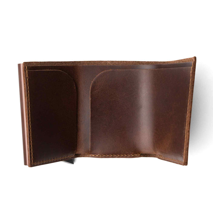 Leather Quick Card Access Trifold Wallet | Antique | Mack