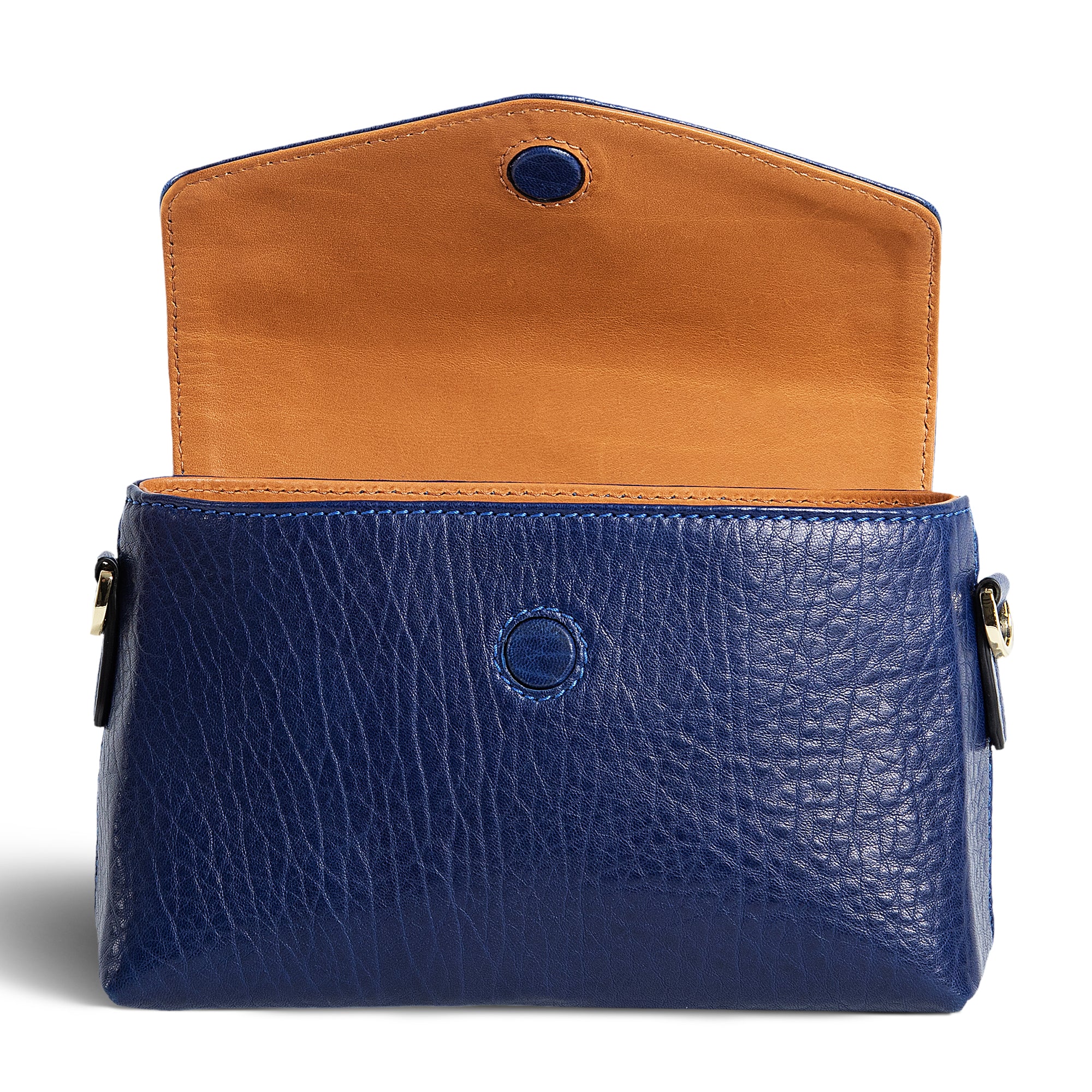 Blue leather sale clutch bag