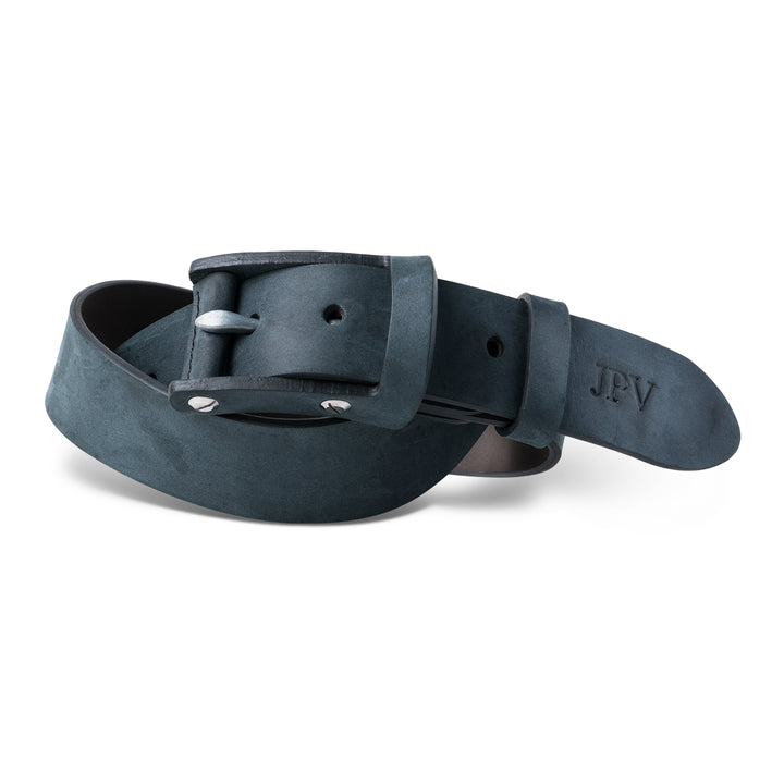 Boone | Distressed Leather Belt | Charcoal