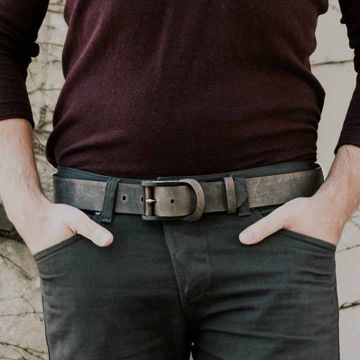 Boone | Distressed Leather Belt | Chestnut