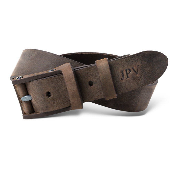 Boone | Distressed Leather Belt | Chestnut