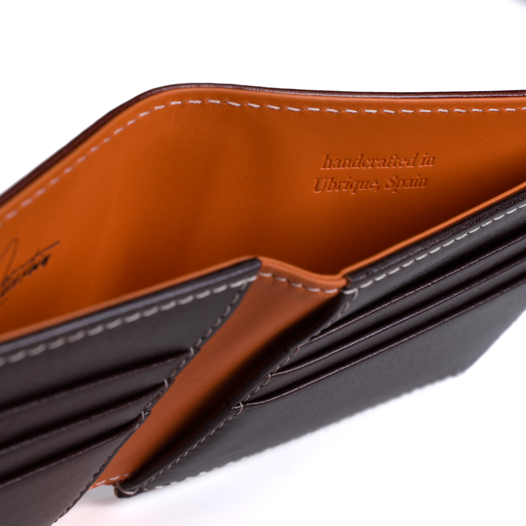 Italian Vegetable Tanned Leather Wallet | Rum & Dark Brown | Malcolm