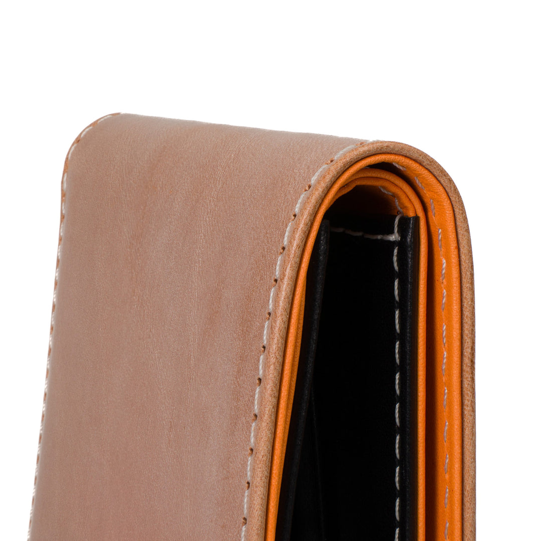 Italian Vegetable Tanned Leather Wallet | Brown & Black | Malcolm