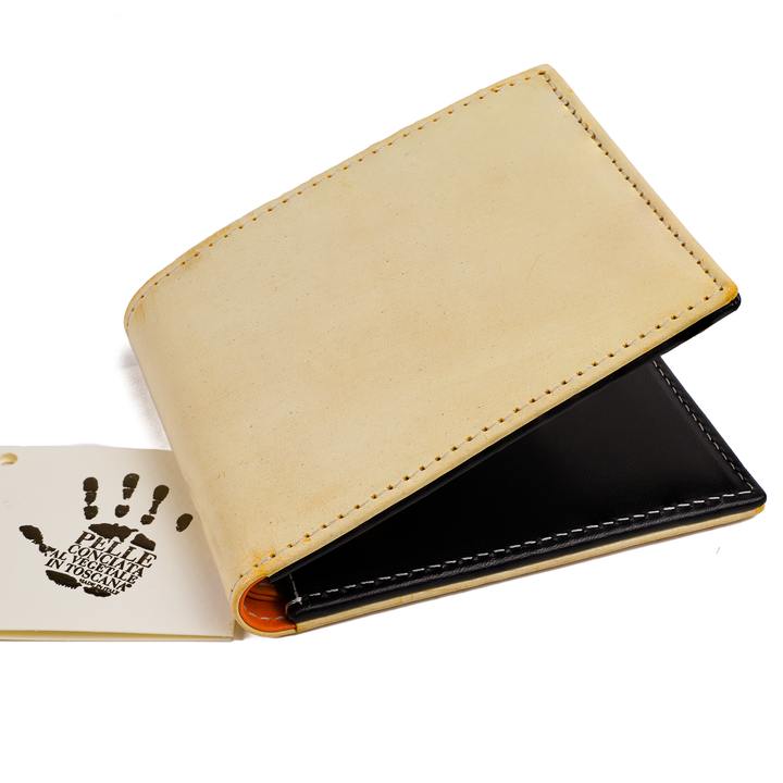 Italian Vegetable Tanned Leather Wallet | Yellow & Black | Malcolm