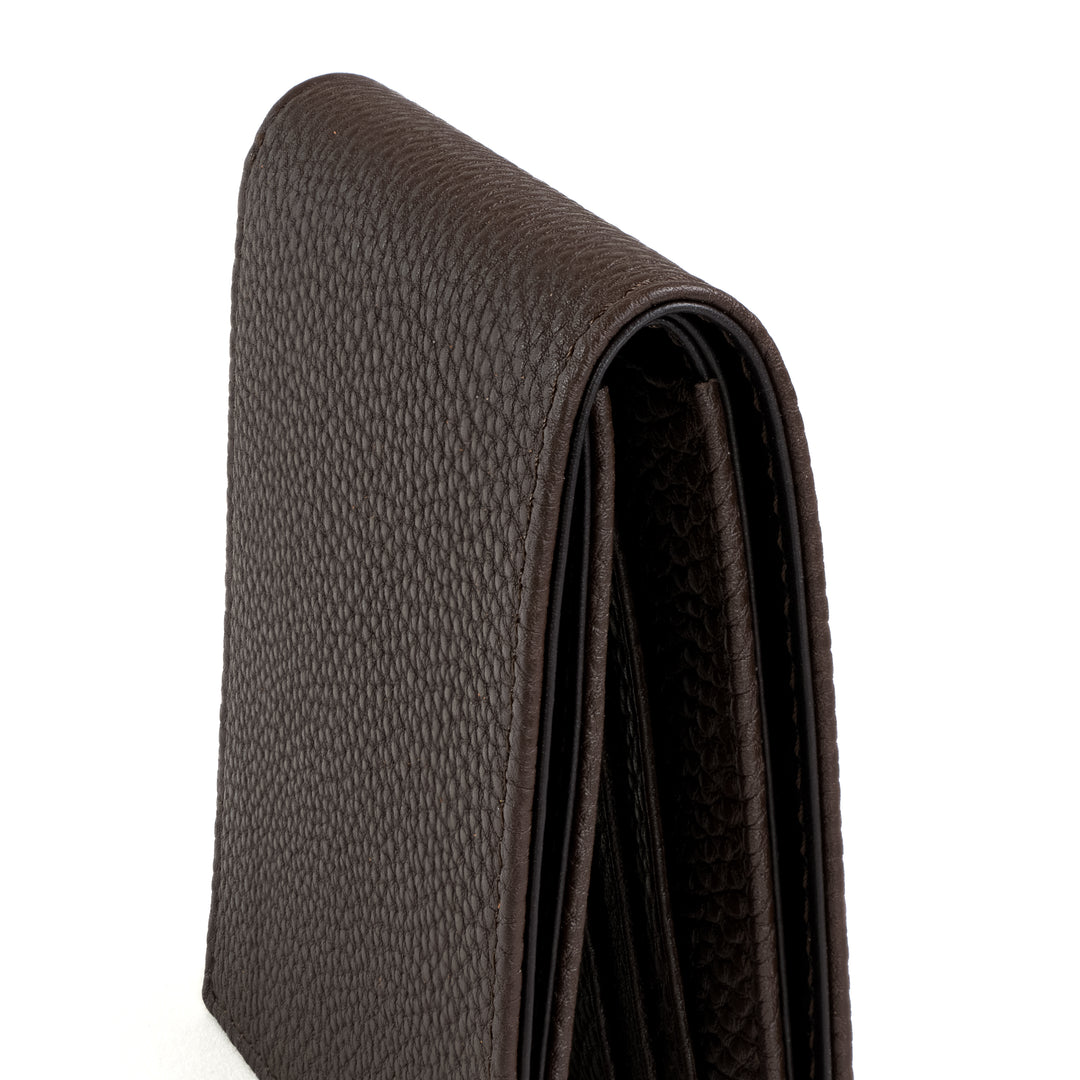 Shrunken Calf Leather Wallet | Brown [Togo Edition] | Malcolm