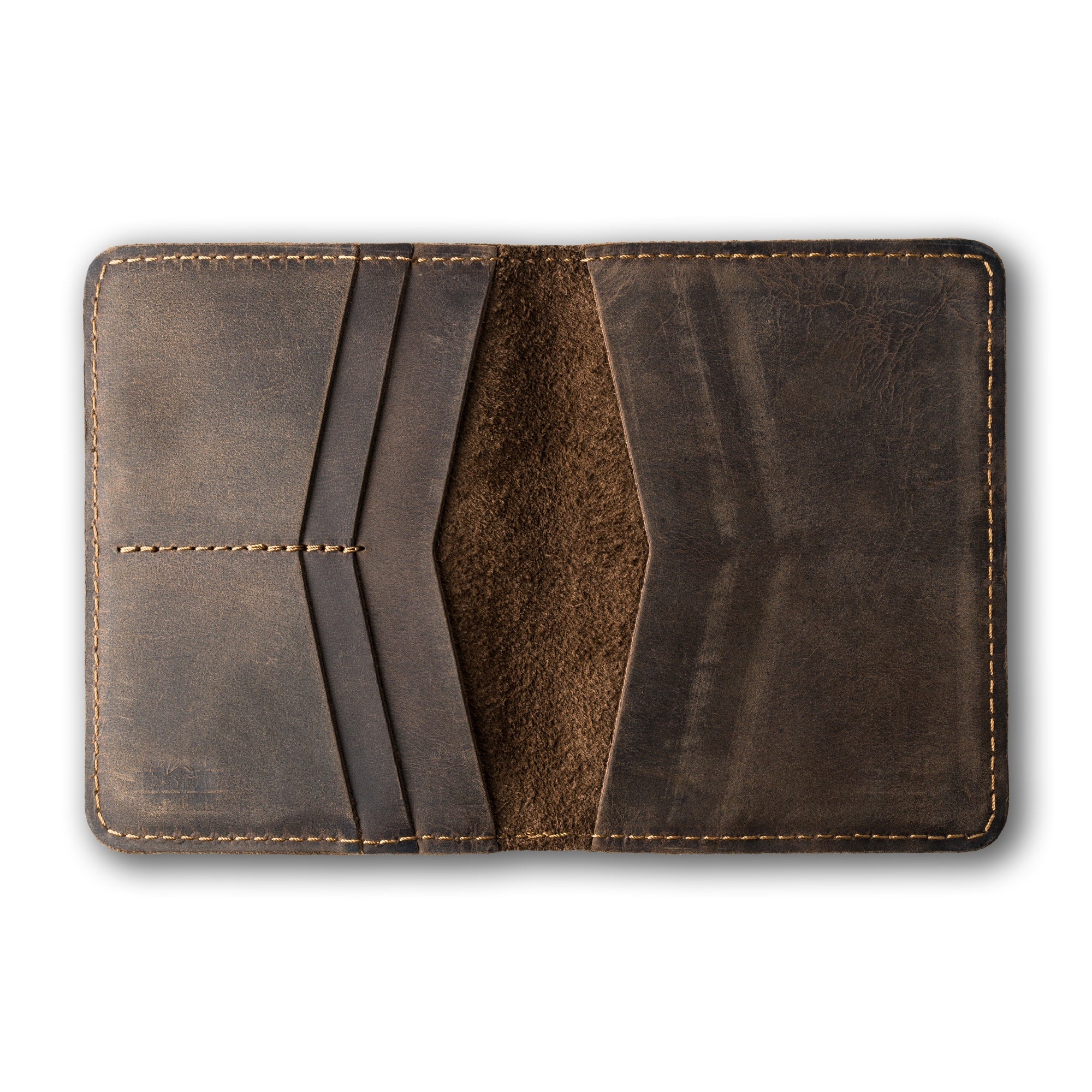 Real leather, embossed, bi-fold wallet, Pike top