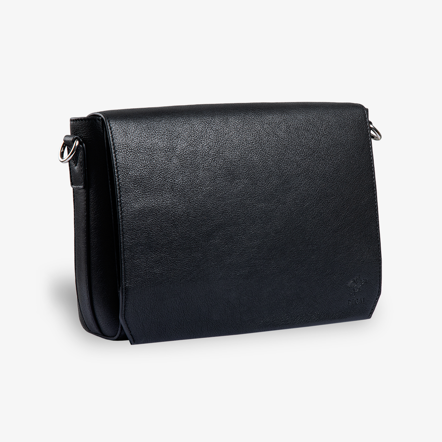 Ray | Leather Messenger Bag | Nicon Black – PEGAI