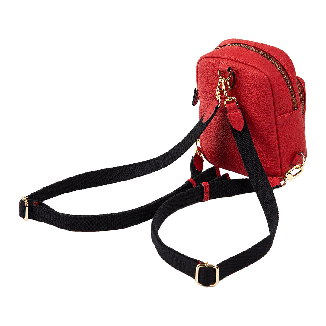 Kiara | Convertible Strap Mini Backpack & Crossbody Bag | Red