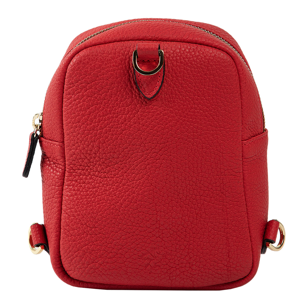 Kiara | Convertible Strap Mini Backpack & Crossbody Bag | Red