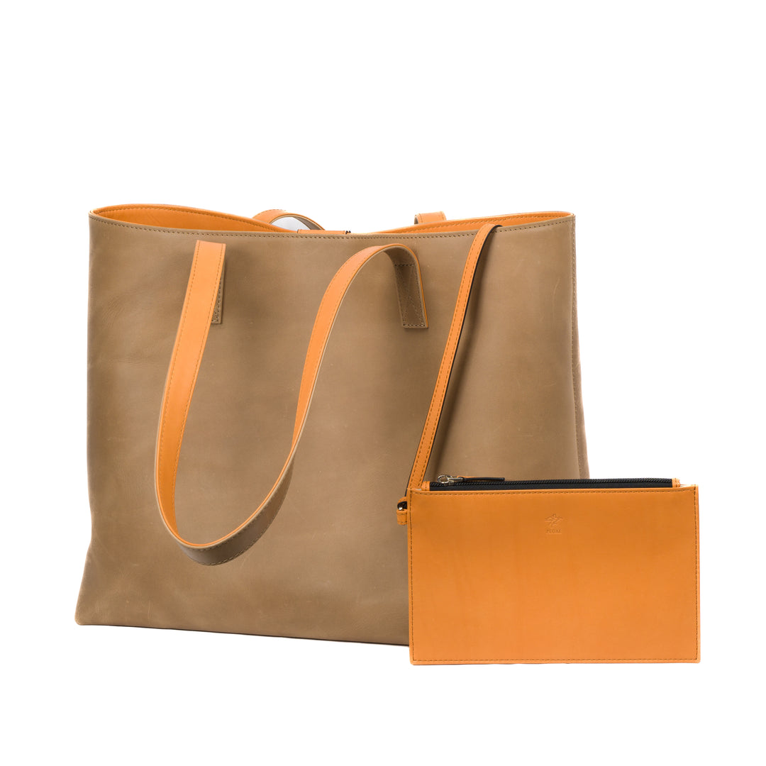 Leather Tote | Sharon | Tan