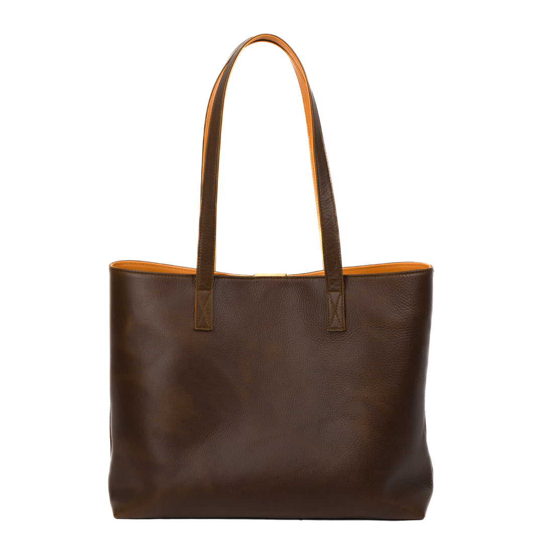 Leather Tote | Sharon | Pebbled Brown