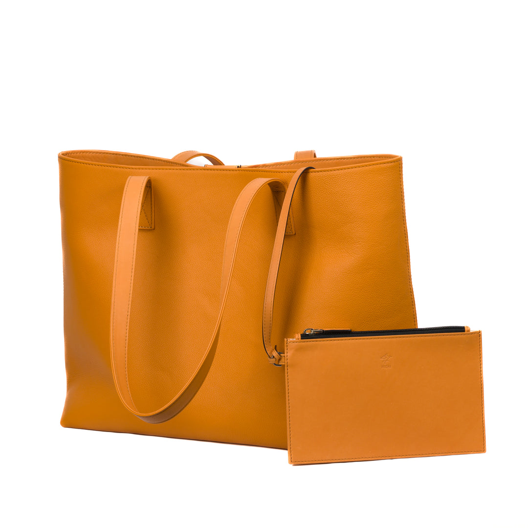 Leather Tote | Sharon | Pebbled Taba