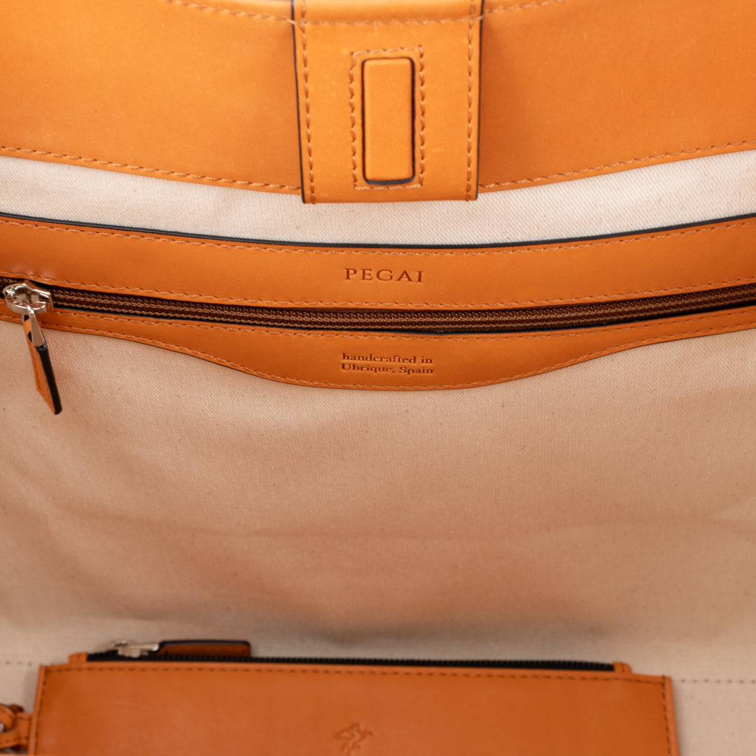 Leather Tote | Sharon | Pebbled Taba