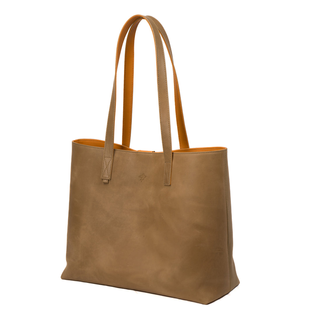 Leather Tote | Sharon | Tan