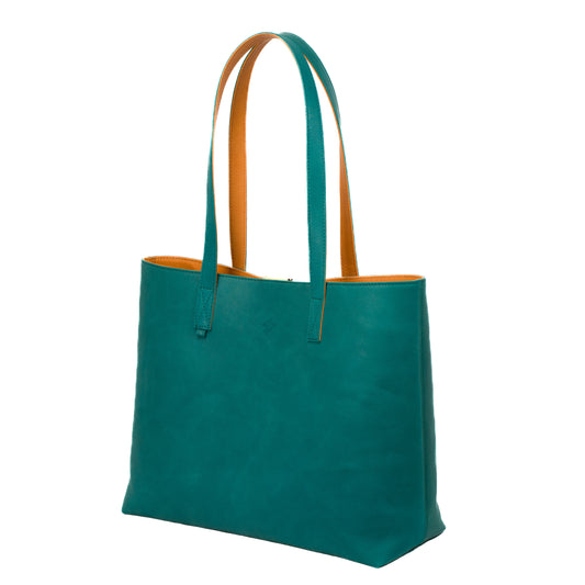 Leather Tote | Sharon | Turquoise