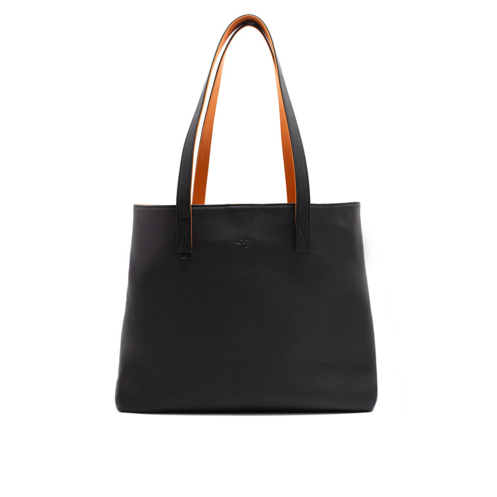 Leather Tote | Sharon | Pebbled Black