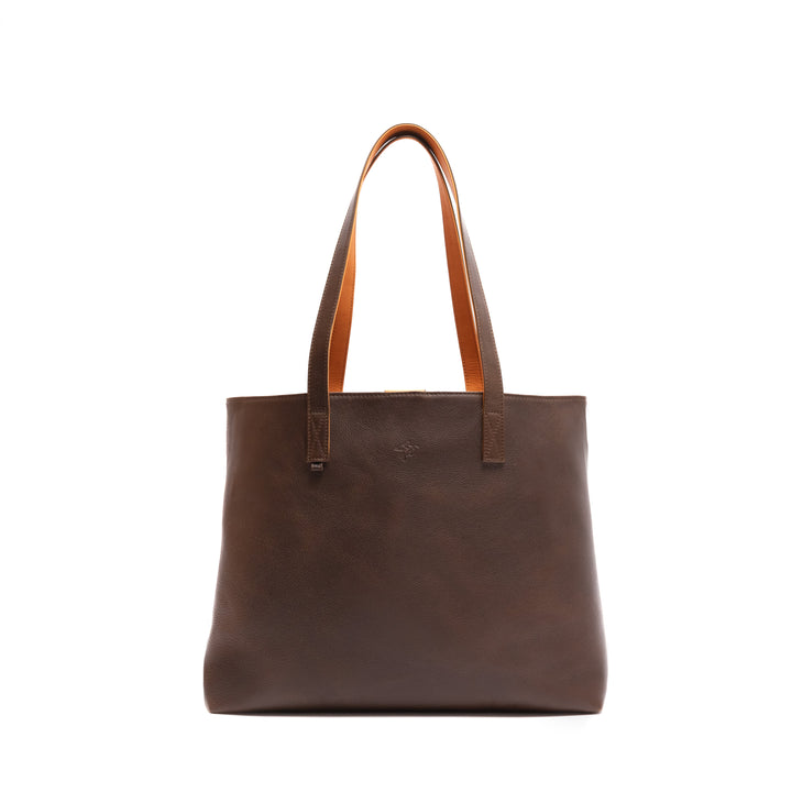 Leather Tote | Sharon | Pebbled Brown