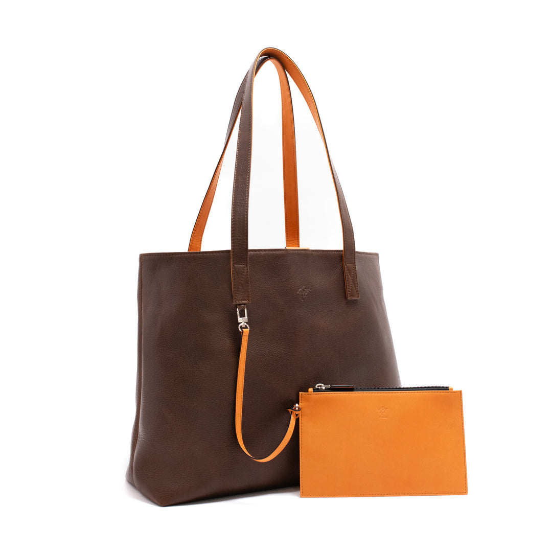 Leather Tote | Sharon | Pebbled Brown