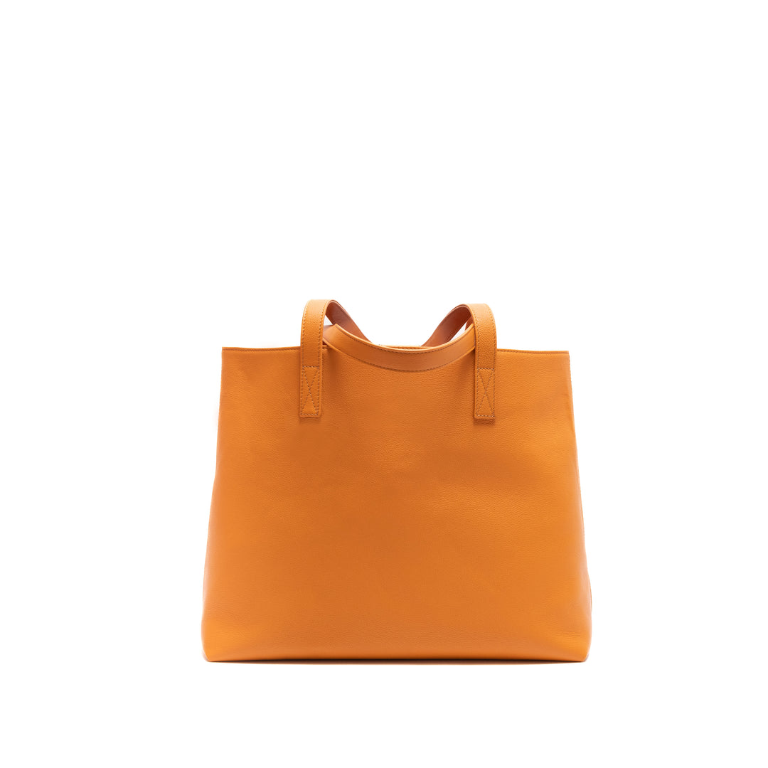 Leather Tote | Sharon | Pebbled Taba