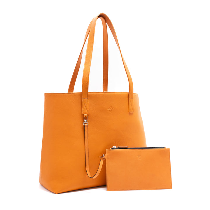 Leather Tote | Sharon | Pebbled Taba