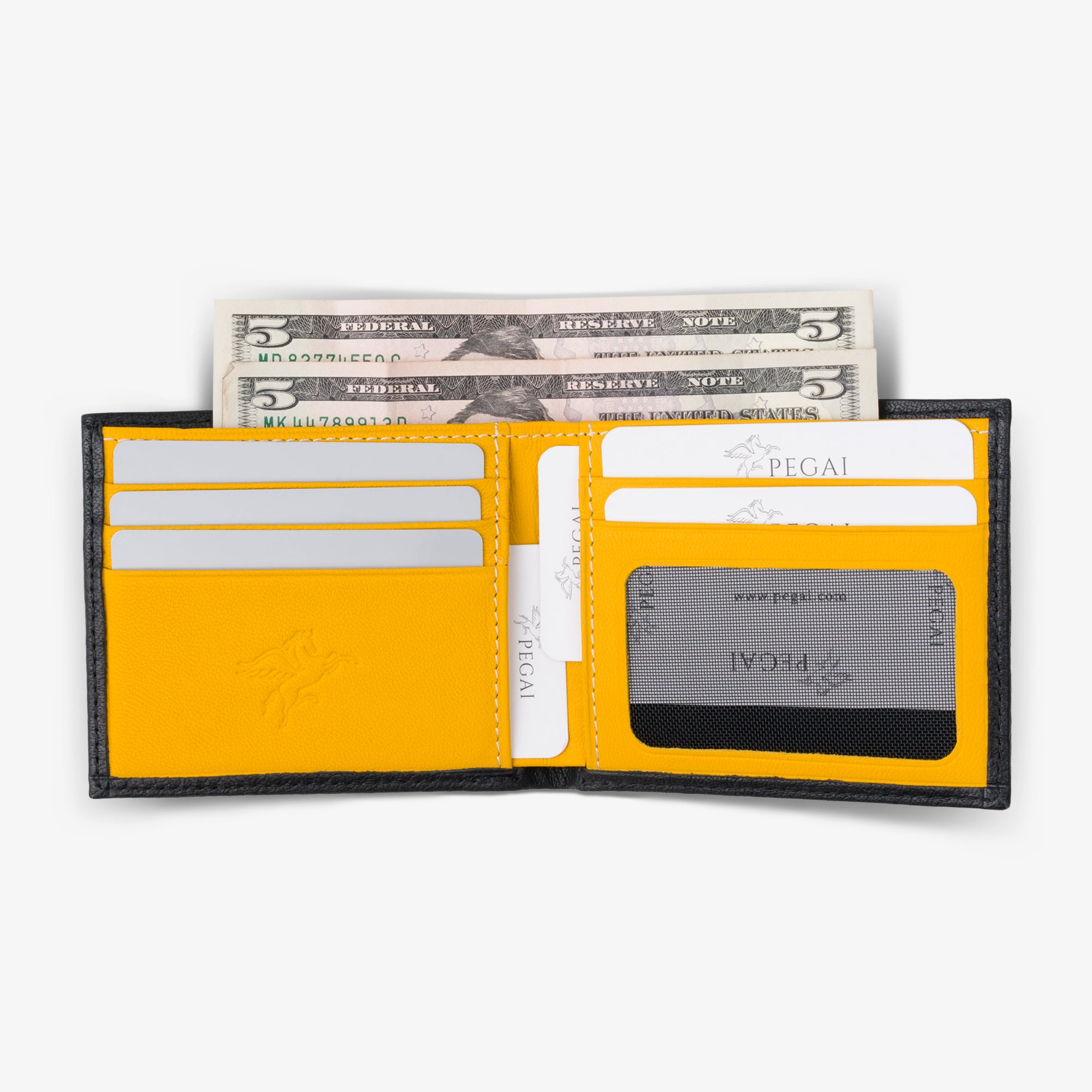 Leather Designer Wallet Yellow Edward