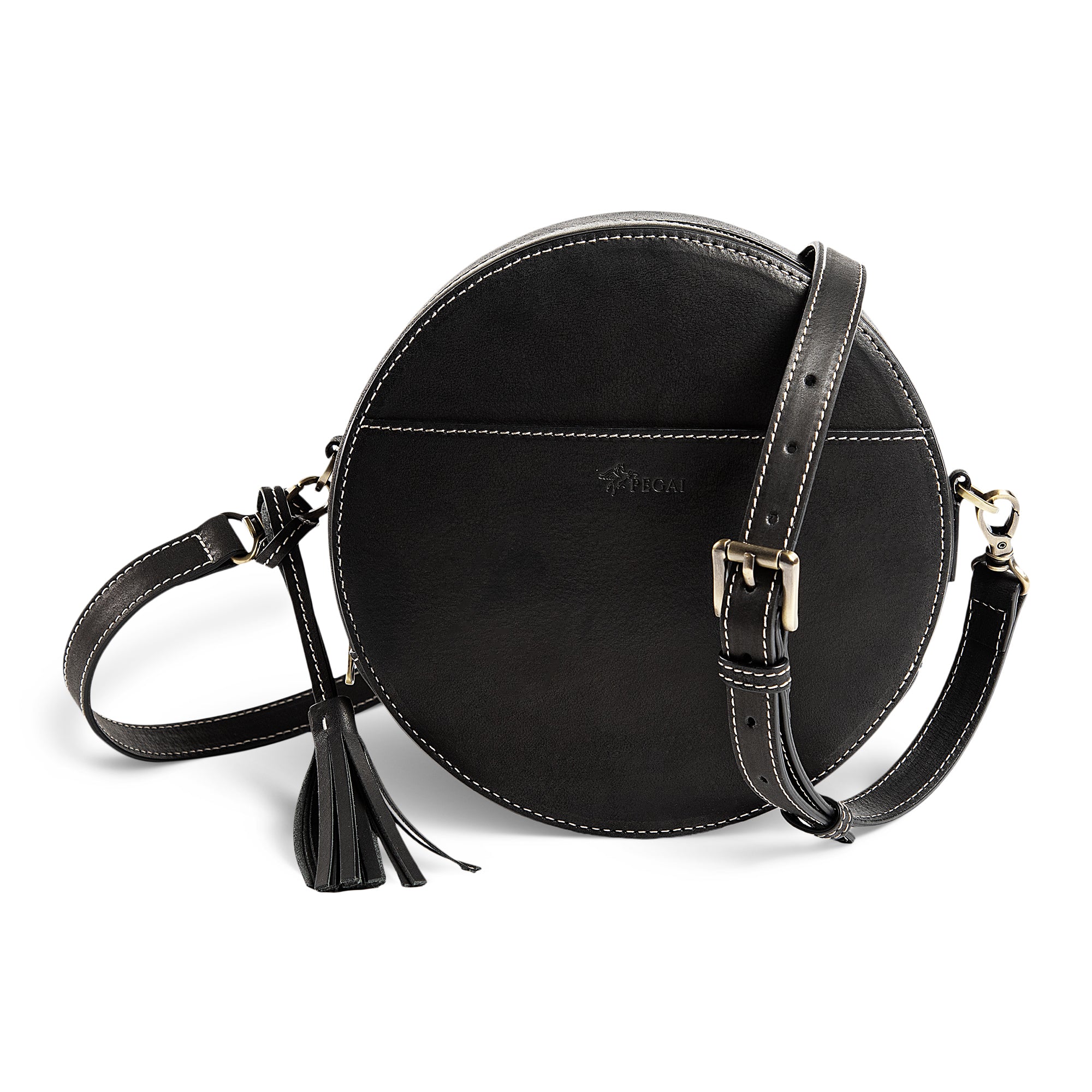 Black circle crossbody fashion bag