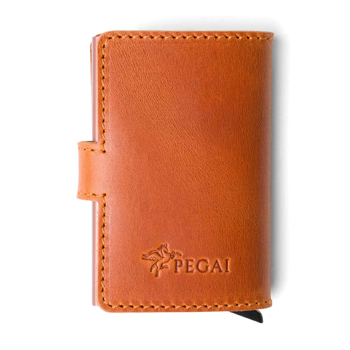 Leather Quick Card Access Wallet | Whiskey | Agustine