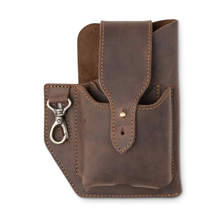 Leather Phone Holster Chestnut Brown