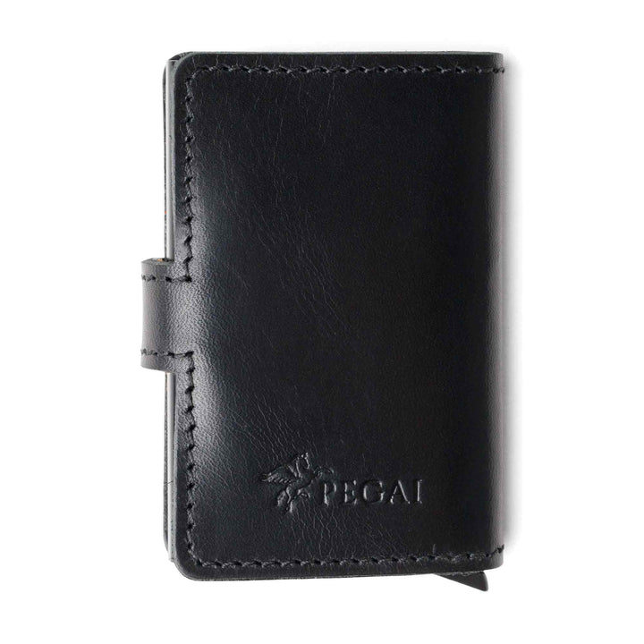 Leather Quick Card Access Wallet | Black | Agustine