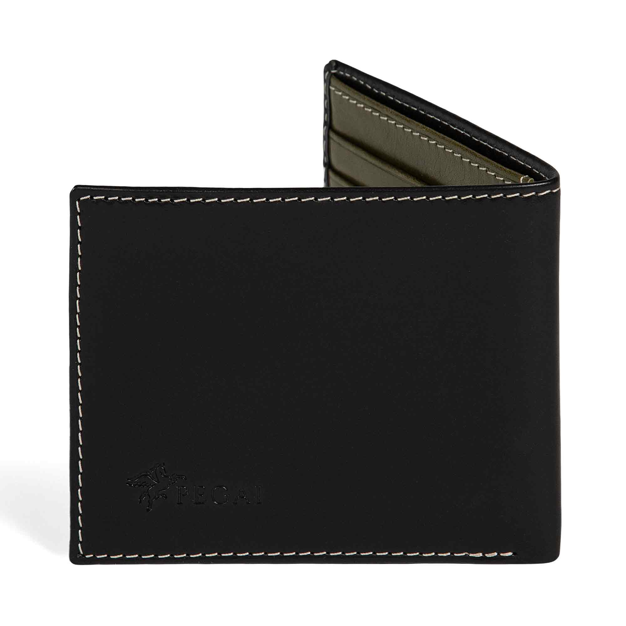 Edward | Italian Leather Wallet | Black & Green – PEGAI