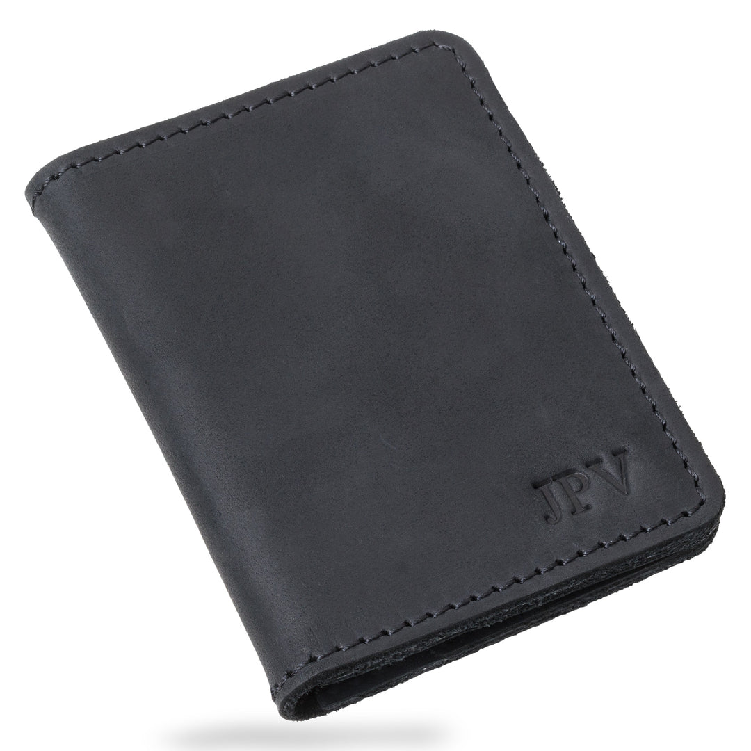 Leather Designer Wallet, Dymnos Black